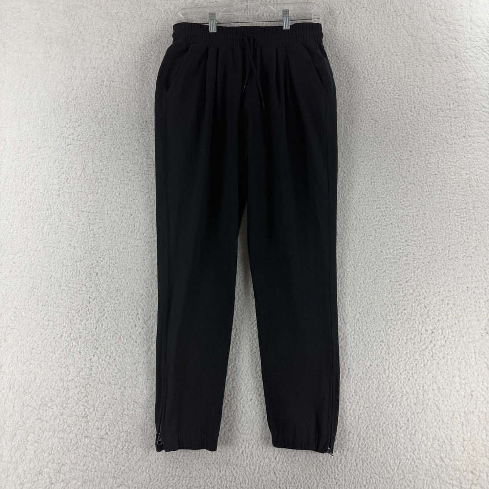 Uniquely Lorna Jane Jogger Pants Womens Size XS Black Drawstring Ankle Zip